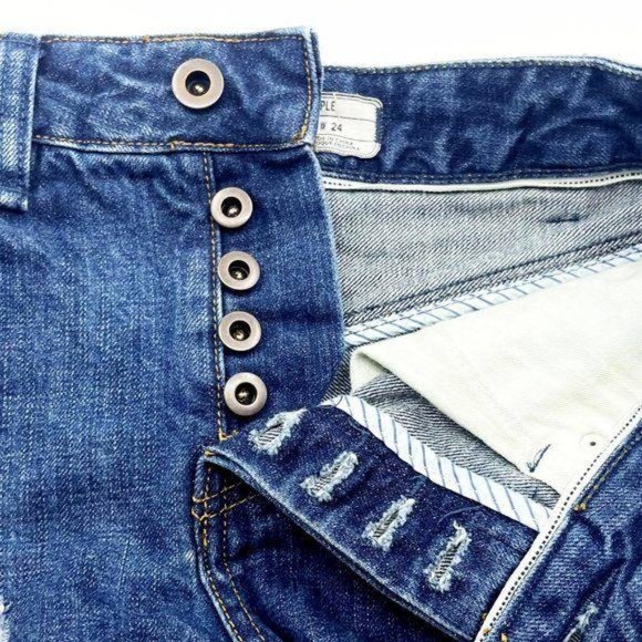 Free People Cut Off Jean Shorts Distressed Size 24 - Picture 4 of 10
